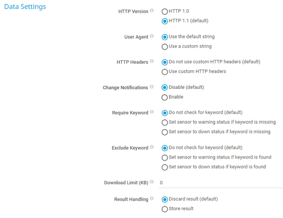 Data Settings