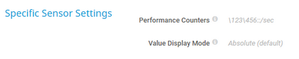 Specific Sensor Settings